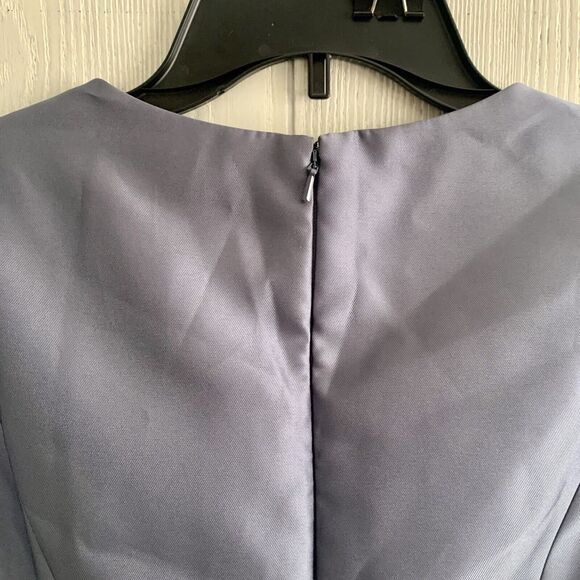 Alfred Sung V-Neck Cap Sleeve Formal Gown Dress Silverstone Gray Size 2 NWT - Picture 8 of 9